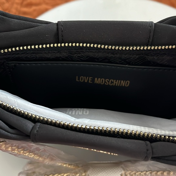 LOVE MOSCHINO BORSA SATIN NERO BRAND NEW - Picture 4 of 4